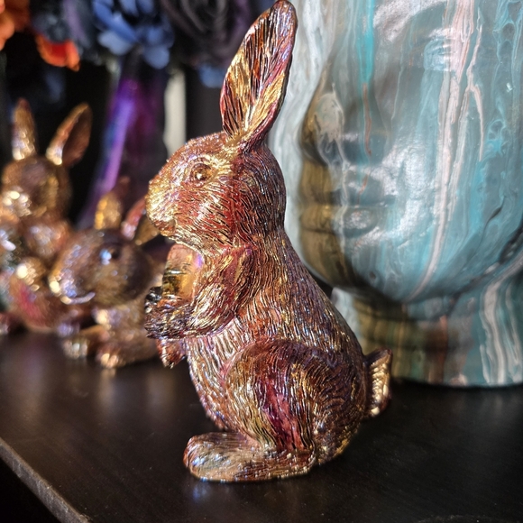 4 HANDCRAFTED Upcycled Bunny Rabbits HANDPAINTED Easter Bunny Home Art Decor - Picture 8 of 17